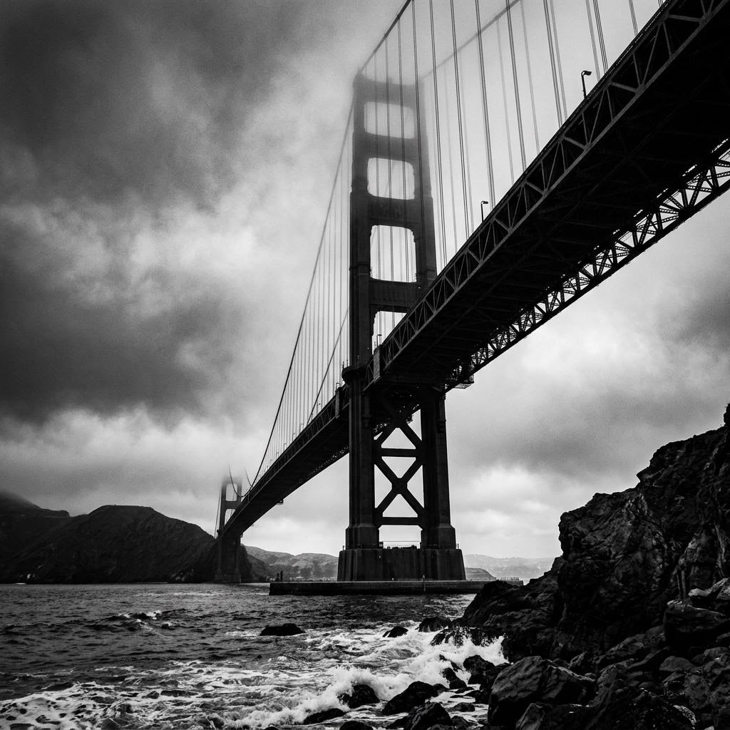 Golden Gate Bridge in mist